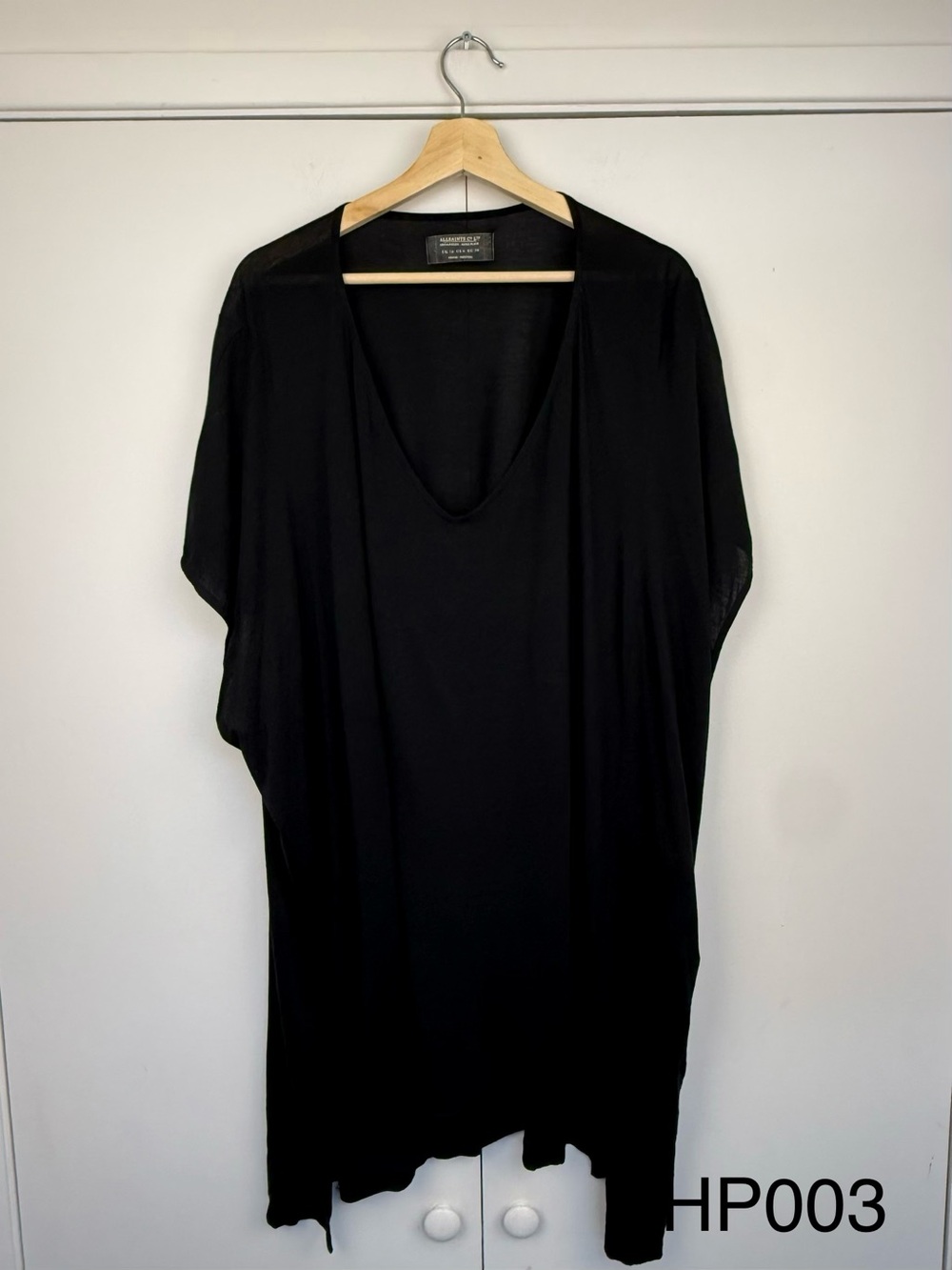 AllSaints Sunrise Top Black Oversized Tunic US 6